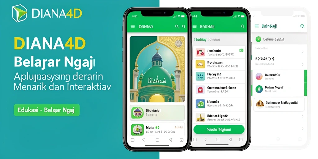 Antarmuka DIANA4D yang menarik untuk belajar ngaji.