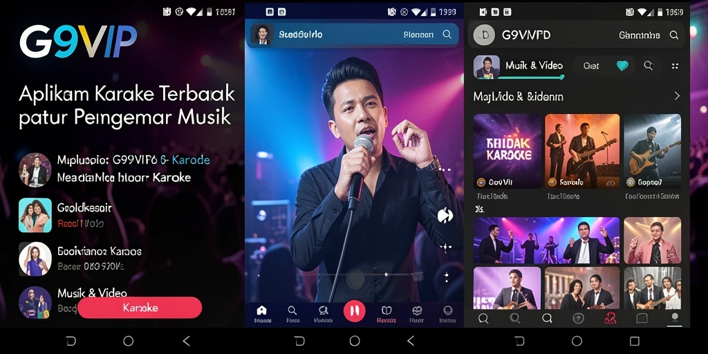 Tampilan antarmuka G9VIP saat sesi karaoke berlangsung.