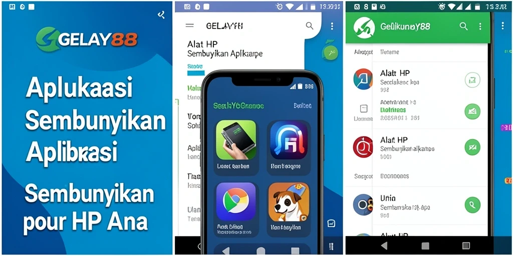 Antarmuka GELAY88 yang sederhana untuk menyembunyikan aplikasi dengan mudah.