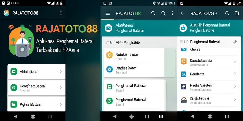 Antarmuka sederhana dan fungsional dari RAJATOTO88 untuk penghemat baterai.