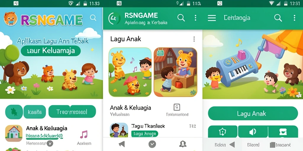 Tampilan antarmuka RSNGAME yang ceria dan menarik untuk anak-anak.