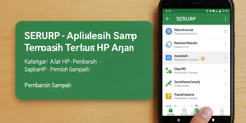 Antarmuka pengguna aplikasi SERURP saat pembersihan file sampah.