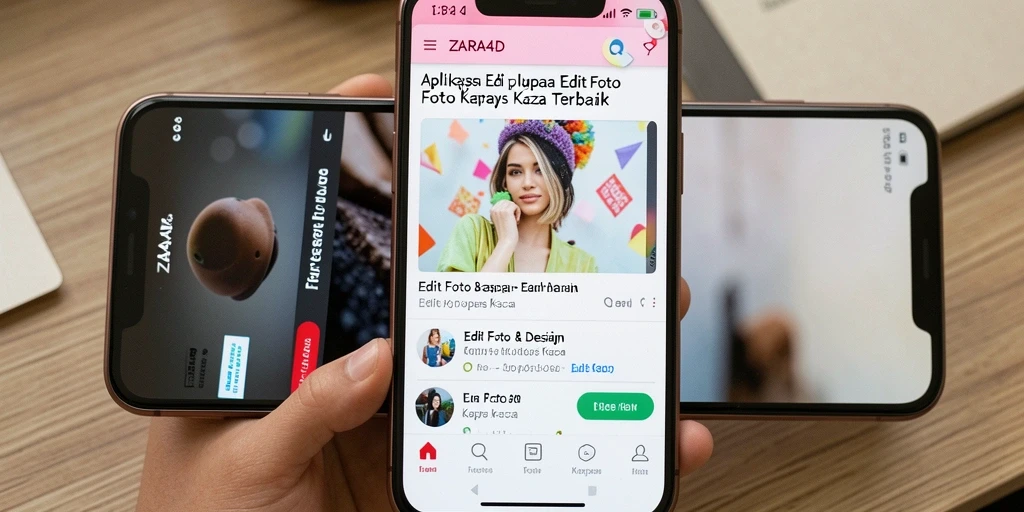 Antarmuka ZARA4D dengan berbagai alat edit foto kertas kaca.